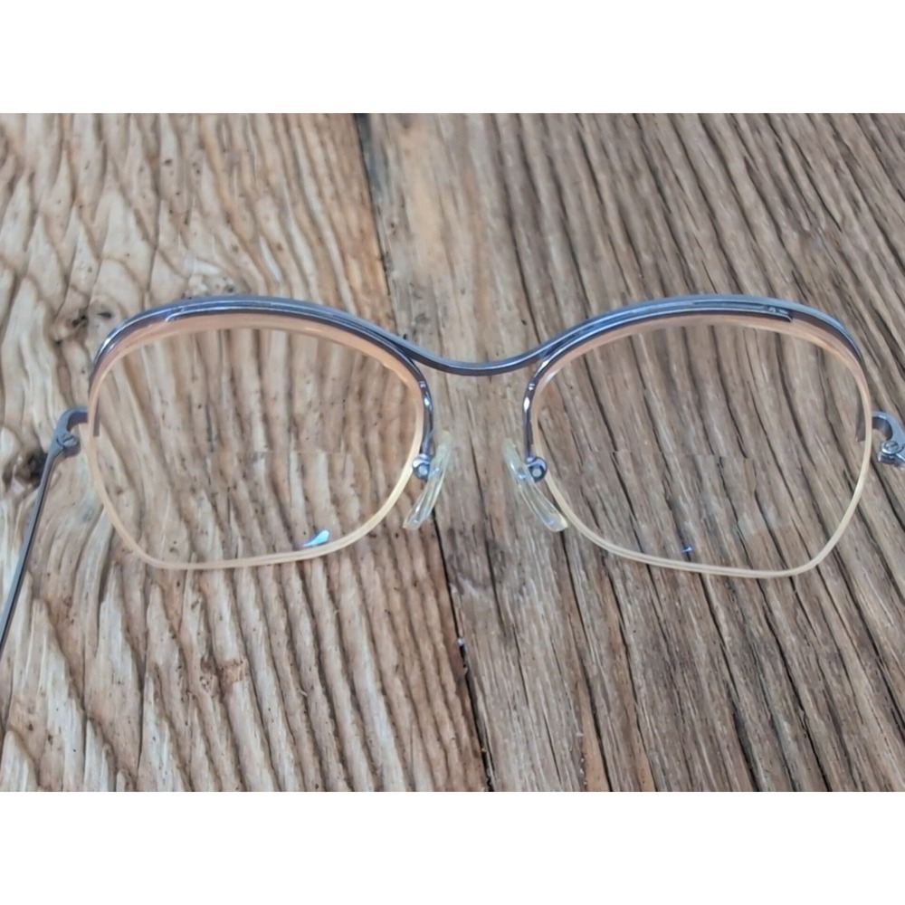 Vintage Logo Paris Eyeglasses Frames Mod 110 Silver Tone Half Rim 53-16 135 - Picture 8 of 16